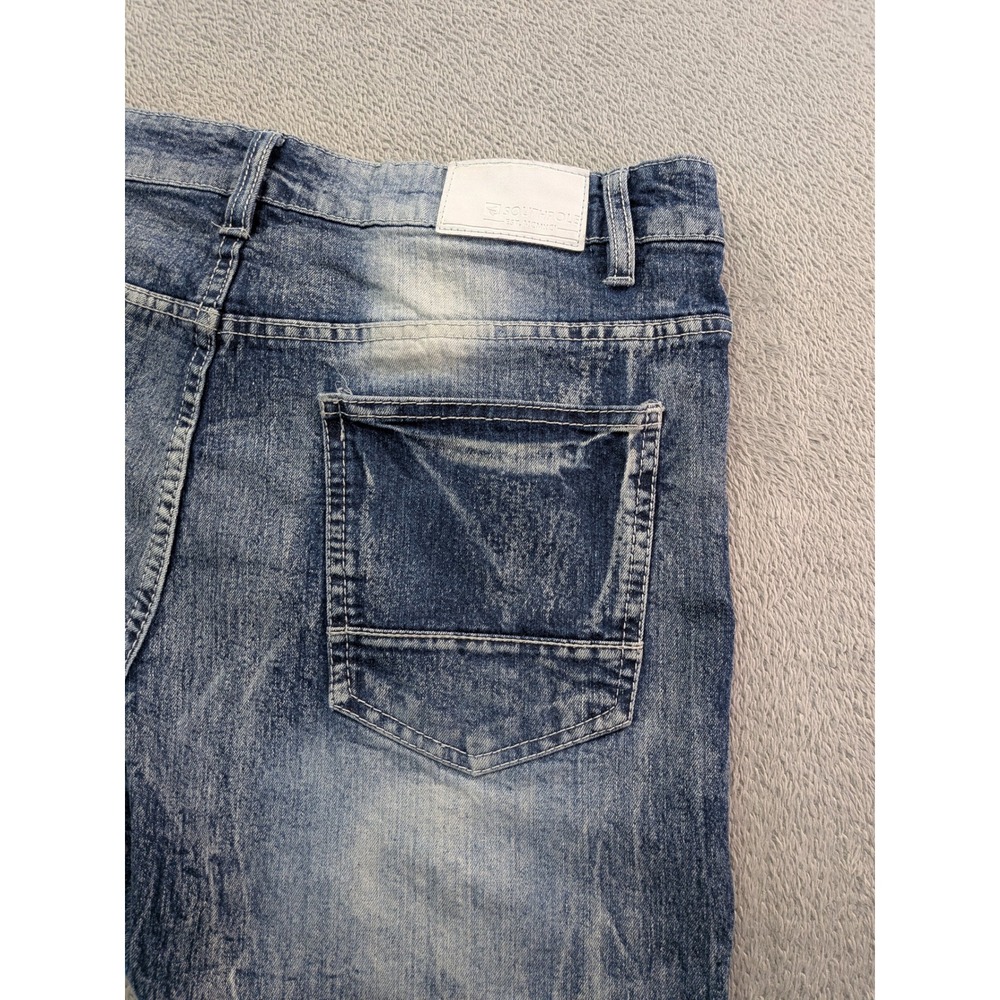 Southpole Mens Skinny Moto Jeans Distressed Blue Denim 34x32 - Picture 1 of 13